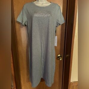 NWT Calvin Klein Heather Gray Dress Studded Bling Logo Size Medium